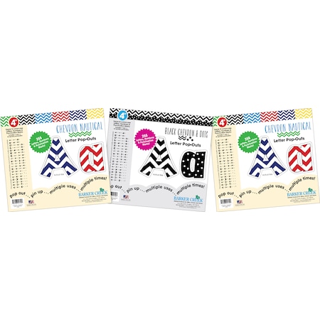 Barker Creek Chevron 4" Letter Pop-Outs (2 Designs), 765/Set 4303